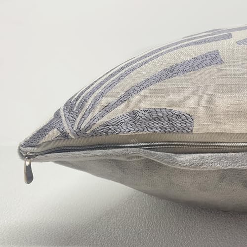 Tennove Cushion Covers 40x40cm Cotton Linen & Velvet Soft Throw Pillow Covers Set of 2 Decorative Tropic Leaf Pattern Square Cushion Cases Pillowcases for Couch Sofa Home Décor - Image 4