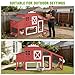 GUTINNEEN Chicken Coop with Wheels for 2-4 Chickens, Large Wooden Outdoor Hen House with Run, Waterproof & UV-Resistant Roof, Removable Leakproof Tray and Divided Nesting Box– Red