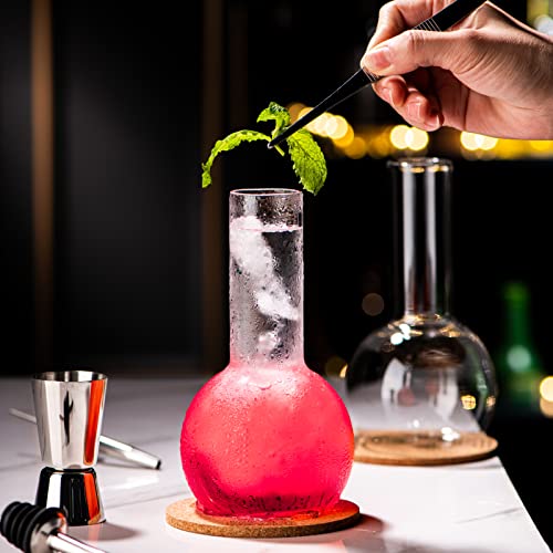 Useekril Creative Tube Cocktail Glass Set Of 2-14Oz Distilling Flask Clear Glass For Martini Cocktail Tequila Margarita For Gift, Party, Or Home Bar #TOP5