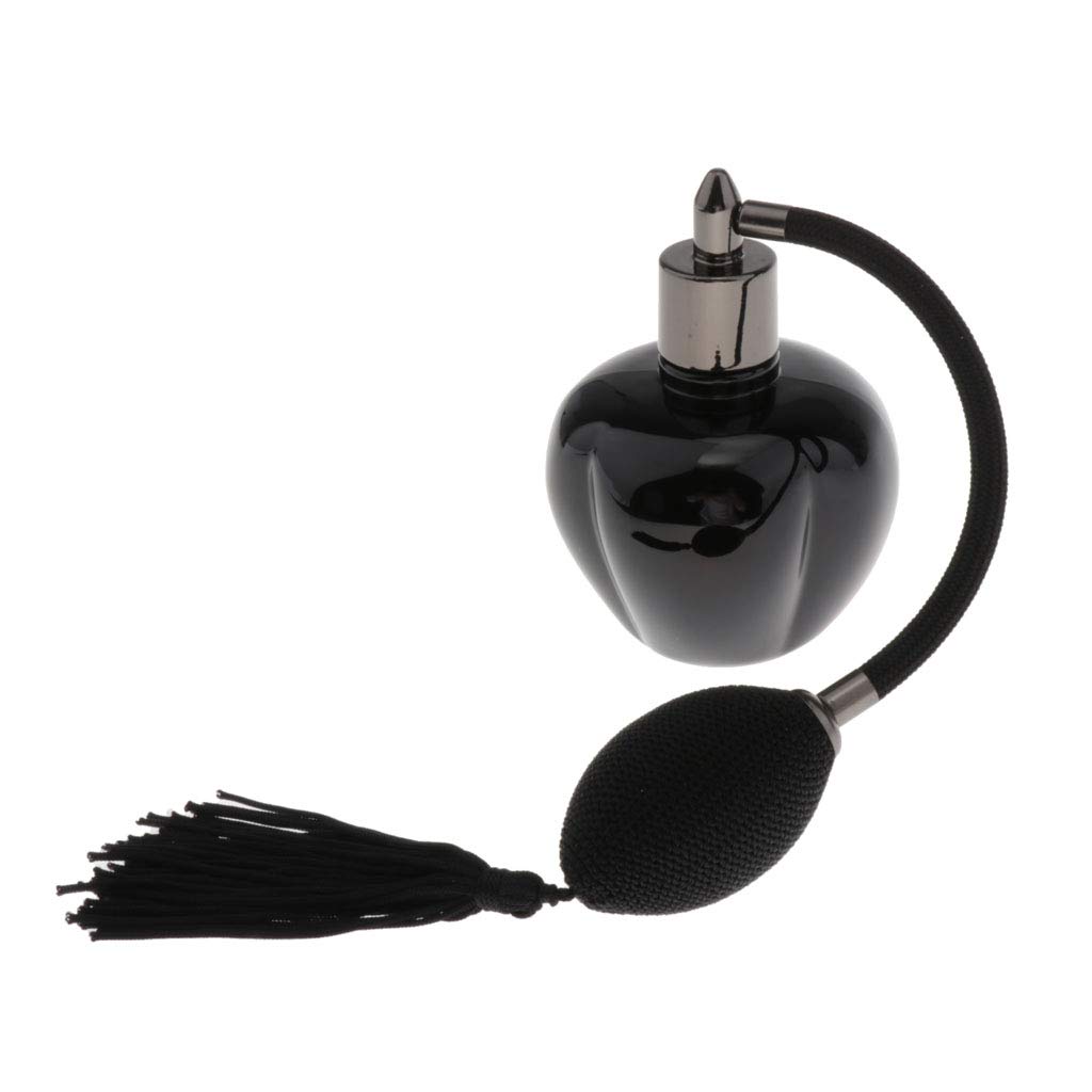 Perfeclan Black Vintage Refillable Perfume Long Tassel Spray Glass Bottle 100Ml,