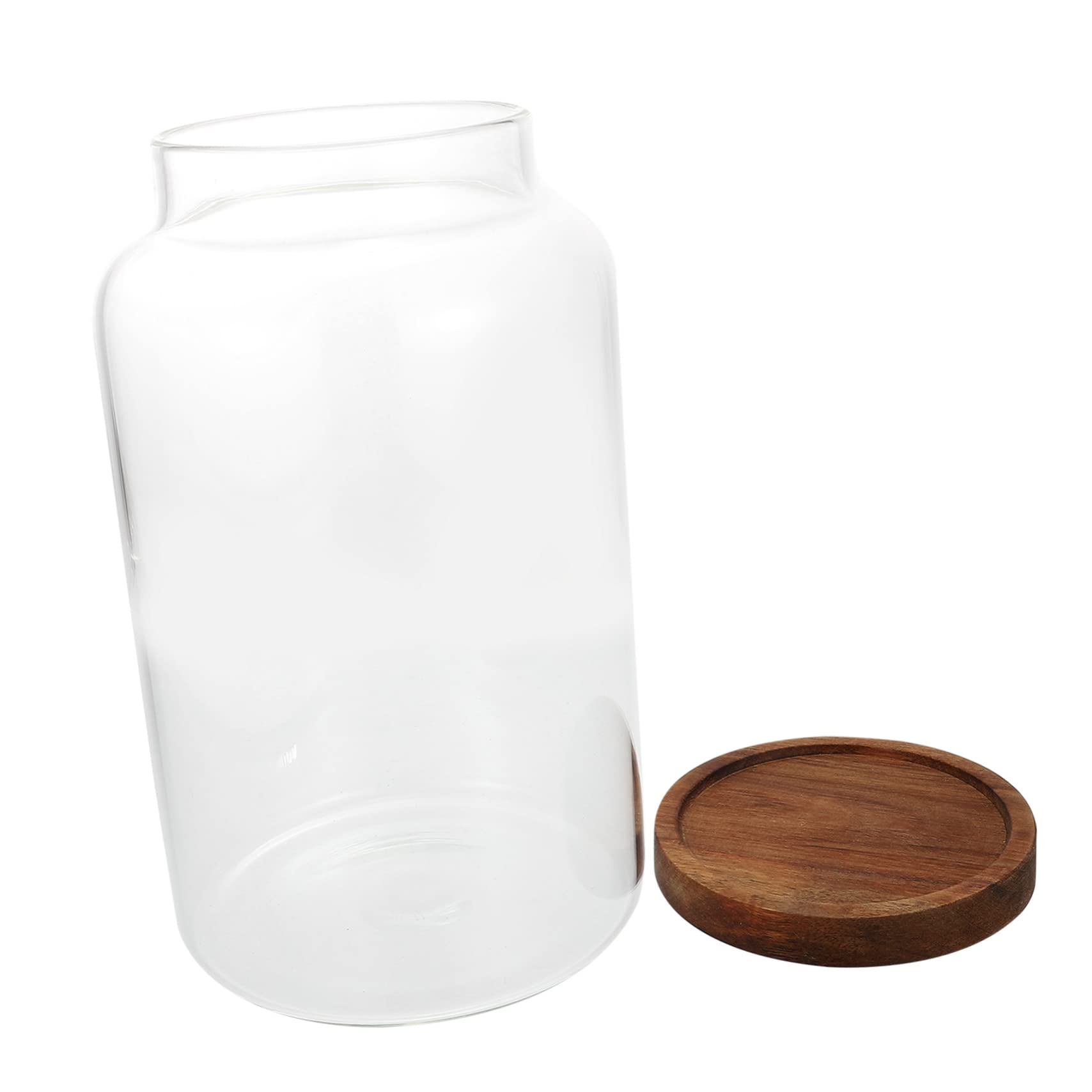 GALPADA 2,8l Glas Vorratsglas mit Holzdeckel Luftdichter Haushaltsbehälter zur Aufbewahrung und Frischhaltung von Getreide und Tee in Küche