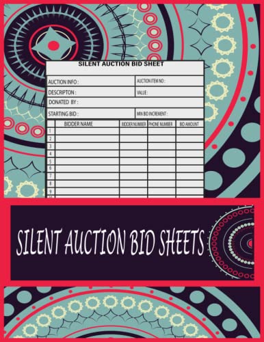 Silent Auction Bid Sheets: Bid Paper for all Items Auctioned, to Collect and Track Donations.