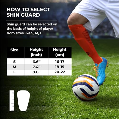 Nivia EVA Foam Classic Football Guard for Youth and Adults (Multicolor, Medium) | for Football Games Matches, Training | Light Weight & Breathable 5 51Dov1wC78L