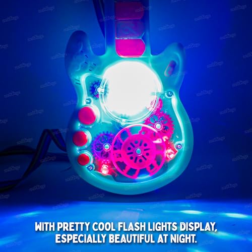 Image of Zest 4 Toyz Musical Guitar Toy for Kids with Rotating Gears 8 Colorful Keys Flashing Lights & Piano Sound Toy for Boys and Girls Ages 3+ (Green)