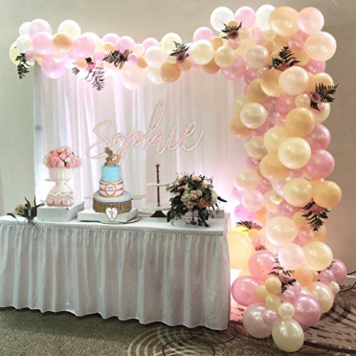 Blush ivory balloons garland kit, 135pcs pink blush ivory pearl w…