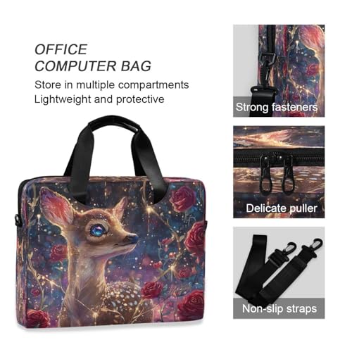 Maletín para laptop rojo con diseño navideño miniatura 5