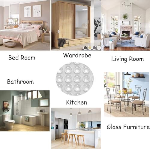 Image of 48 Pieces Premium Adhesive Clear Bumper Pads Variety, Round and Square Rubber Feet for Electronics, Cutting Boards, Cabinet Stoppers, Drawers