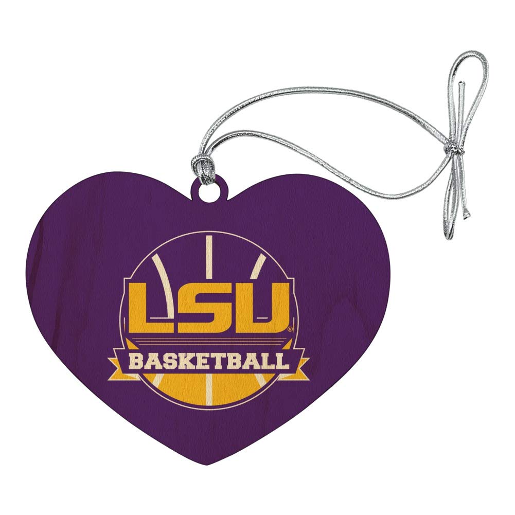 GRAPHICS & MORE LSU Basketball Heart Love Wood Christmas Tree Holiday Ornament