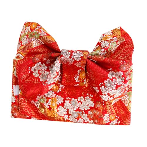 Japanese Kimono Obi Belt with Pre-Tied Bow for Women and Kids - Traditional Yukata Sash for Cosplay, Festivals, Photo Shoots (35.83x5.91 inch)- Red4