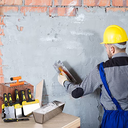 Dekeones Drywall Knife Set, 8 Pieces Stainless Steel Drywall Hand Tool Kit Includes Taping Knives, Putty Knives, Finishing Trowel, Mud Scoop And 12" Mud Pan With Ergonomic Handles For Drywall Work #TOP6