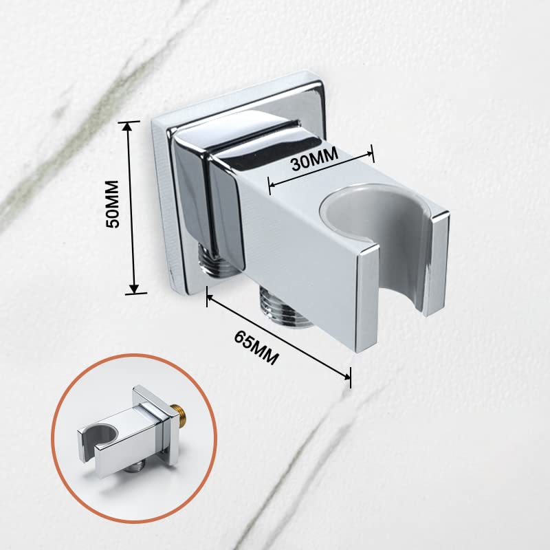 Juego de alcachofa de ducha de mano de alta presión con manguera de latón macizo y soporte de montaje en pared, conector G1/2 para baño, potente flujo de agua, diseño de fácil instalación