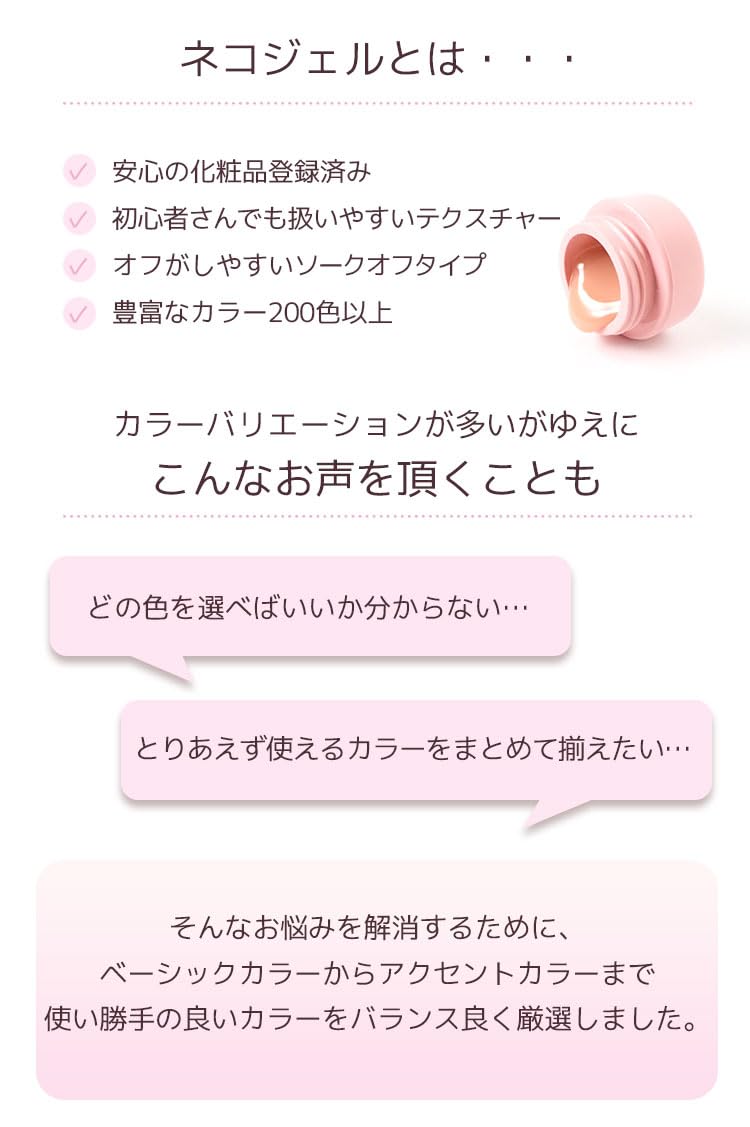 Amazon | ジェルネイル ネコジェル ベーシック30色セット 内容量3g