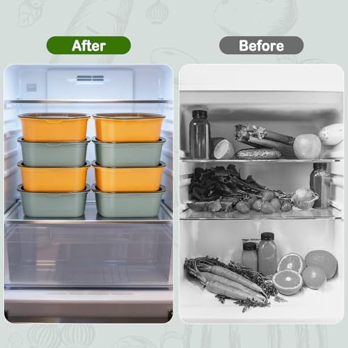 Fvellix 16Pcs Small Food Containers with Lids, 16.2oz Meal Prep Freezer - 5
