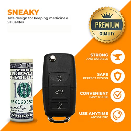Fake Car Key Diversion Safe - Hidden Secret Compartment Stash It Box Discreet Decoy Car Key Fob To Hide Store Money, Jewelry Small Container To Keep Valuables Safe In Plain Sight Storage Rave Keychain (1) #TOP1