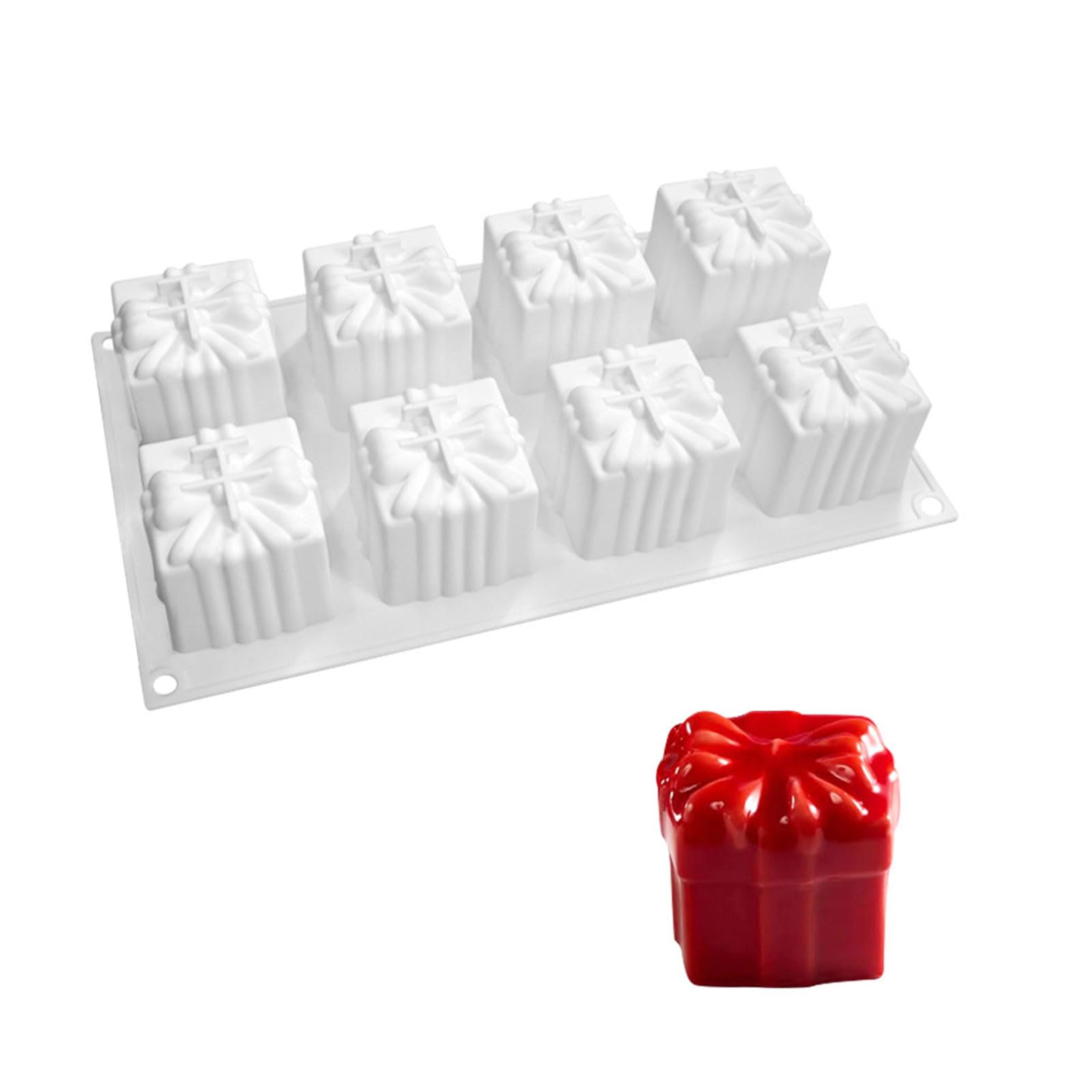NEWFT 8-cavity Box Silicone Mold Fondant Chocolate Mold Cake Decorating Tools Candle Soap Mold Easy Clean