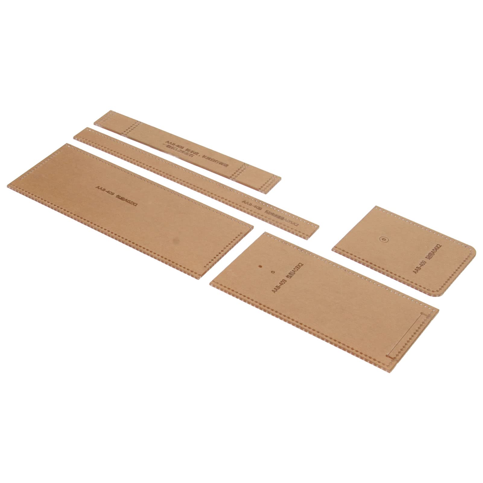 Plantilla acrílica para bolso de hombro de 7 piezas, plantillas de patrones de cuero profesionales para bricolaje, herramienta de corte precisa con puntos de costura, material