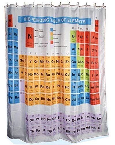 La table périodique des éléments en rideau de douche