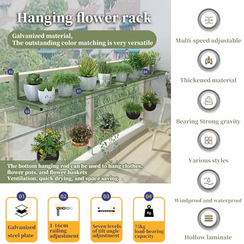 Table de balcon pliante robuste et résistante à l'usure pour plantes