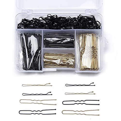 300 Pieces Hair Pins Kit, Including 100 Pcs Bobby Pins ,100 Pcs U Hair Pins, 100 Black Rubber Hair Bands. Hair Pins for Kids Girls and Women, Made of Metal, Not Easy to Fade. Which is Durable to be Repeated Used for Many Times, Great for All Hair Typ