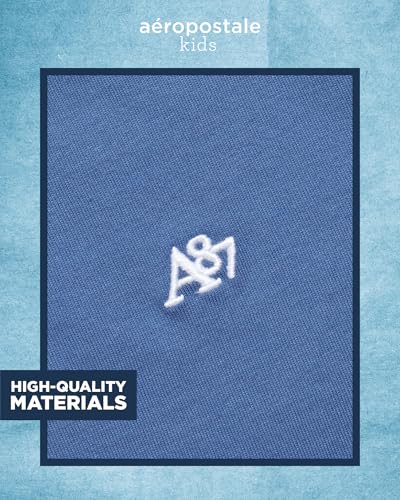 AEROPOSTALE Boys Tshirts - Soft Basic Classic Crew Neck Cotton Short Sleeve Boys Shirt Youth Kids Tshirt (Sizes: 4-16)4