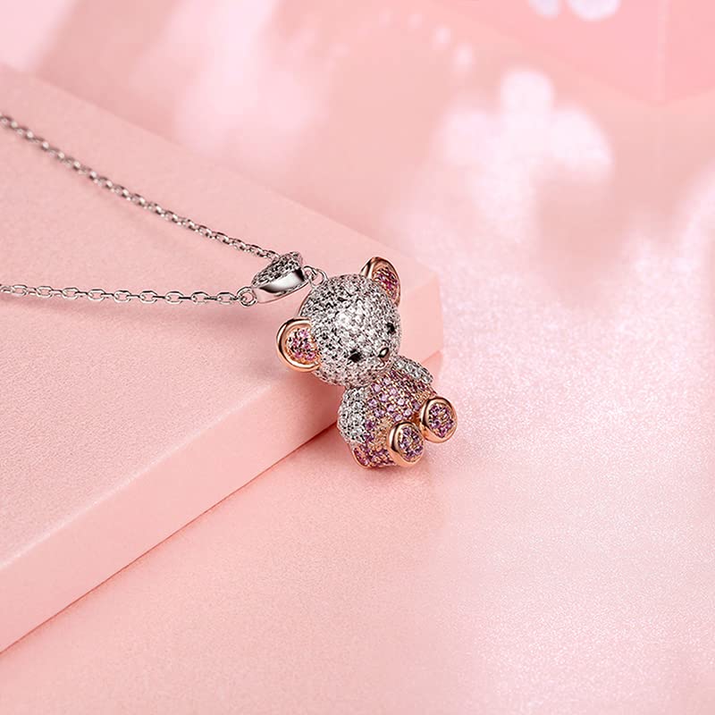 Cute Animal Necklace for Women Bear/Dog Pendant Jewelry4