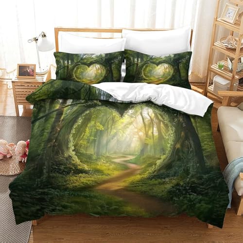 Housse de couette 3D Arche du Cœur de la Forêt 140x200cm microfibre - 3