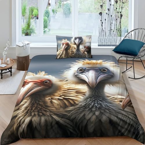 Housse de couette lion zippée anti-plis pour lit simple microfibre douce - 2
