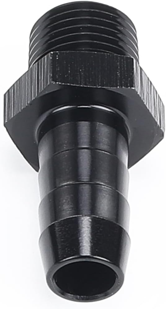 AC PERFORMANCE 1/8" NPT Male to 5/16" Hose Barb Fitting Fuel Oil Pump Inlet Adapter Aluminum Black