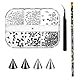 6 Raster/Box Metall Nail Charms Spikes, Punk Gothic Nagelkunst-Ohrstecker, Mini Kegel Spikes Nagelschmuck, 3d Glitzersteine Nail, Legierung Nagelanhänger Rhinestones Nageldesign Zubehör