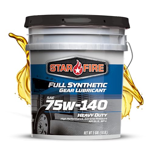 STARFIRE SAE 75W-140 Full Synthetic Gear Lubricant – 5 Gallon Pail – Heavy Duty Gear Oil for Differentials and Transmissions – API GL-5, MT-1 – Extreme Pressure, High Temp & Corrosion Protection