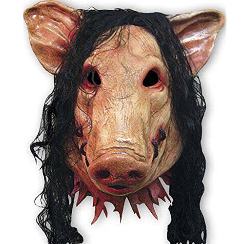 Pig Scary Mask Adults Full Face Animal Latex Masks Halloween Horror Masquerade Mask with Hair