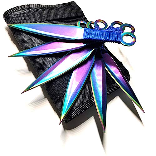 Avias Knife Supply - 6 Piece Tactical Metal Throwing Knife Set Ninja Kunai