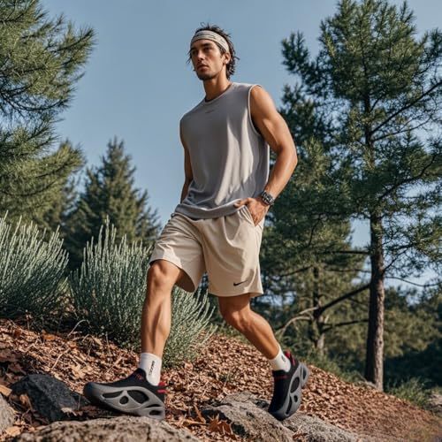 Men's Knit Mesh Shoes Breathable Comfortable Lightweight Sport Shoes Black for Hiking Running Gym Walking2