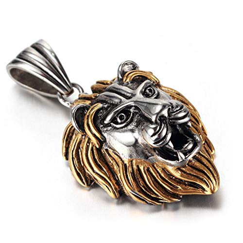 316l Stainless Steel Unique Design Lion Head Pendant Necklace3