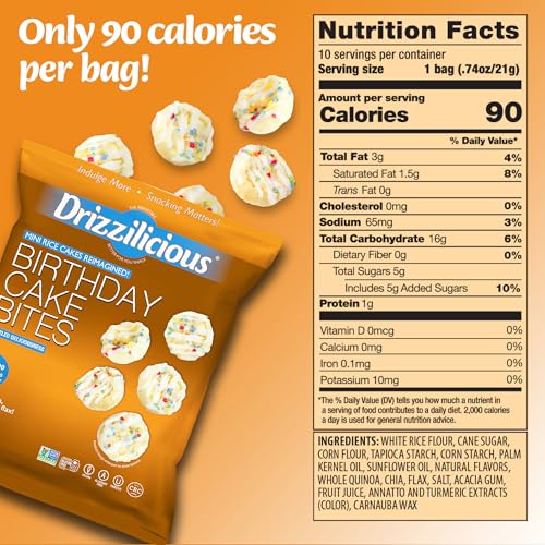 Drizzilicious Grehge irthday Cake - .74oz 10 Pack