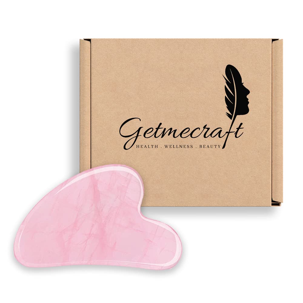 Getmecraft Gua Sha Facial Massage Tool, Guasha Scrapping Massage Board for Body Skin Beauty Facial | Face Slimming | Prevents Wrinkles (Rose Quartz)-picture-10