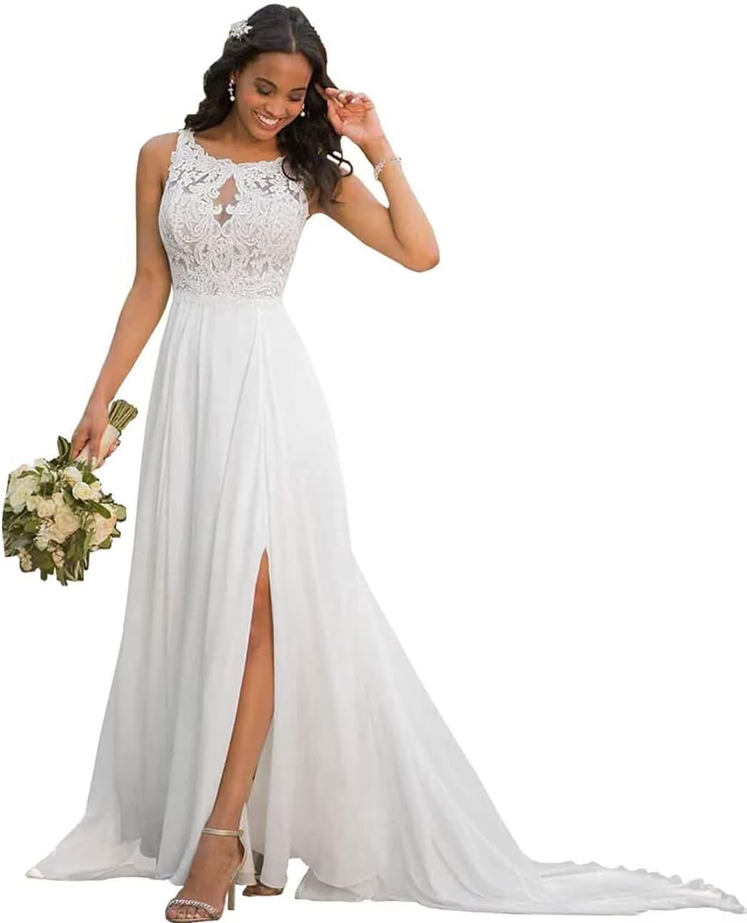 Wedding Dresses for Bride 2025 Lace Boho Mermaid Bridal Gowns for Bride Beach Wedding