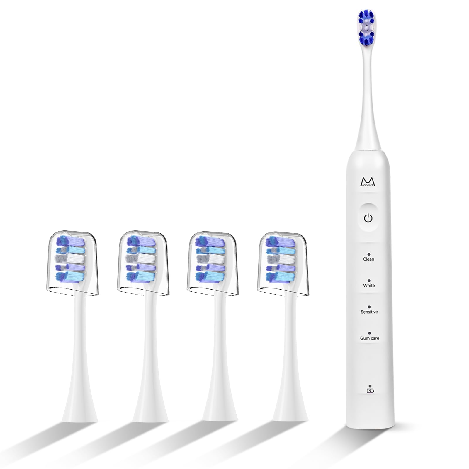 Marlincare Sonic Electric Toothbrush for Adults&Teens - 180 Days Battery Life, Seamless Button&48000RPM Rechargeable Tooth Brush, 4 Brushing Modes/4 Replacement Heads/Smart Timer/IPX8, for Deep Clean