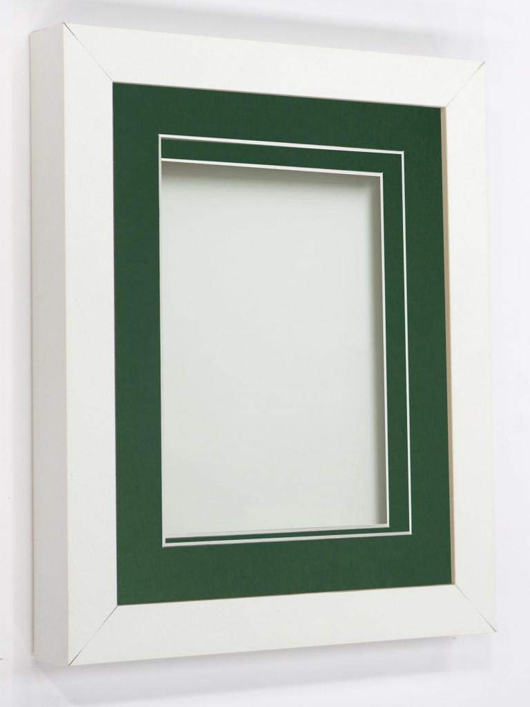 Rickman Box Frame White with Bottle Green Mount, 20x16 for 15x10 inch