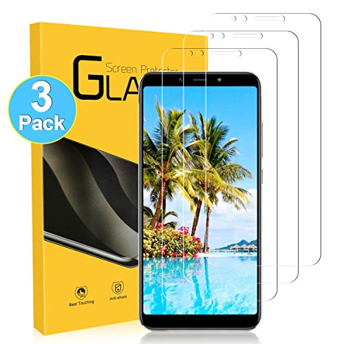 YIEASY Protector Pantalla para Xiaomi Mi A2,[3 Piezas HD Cristal Templado] Dureza 9H/Anti-Arañazos/Sin Burbujas/Toque 3D para Xiaomi A2 Vidrio Templado película Protector-Transparente