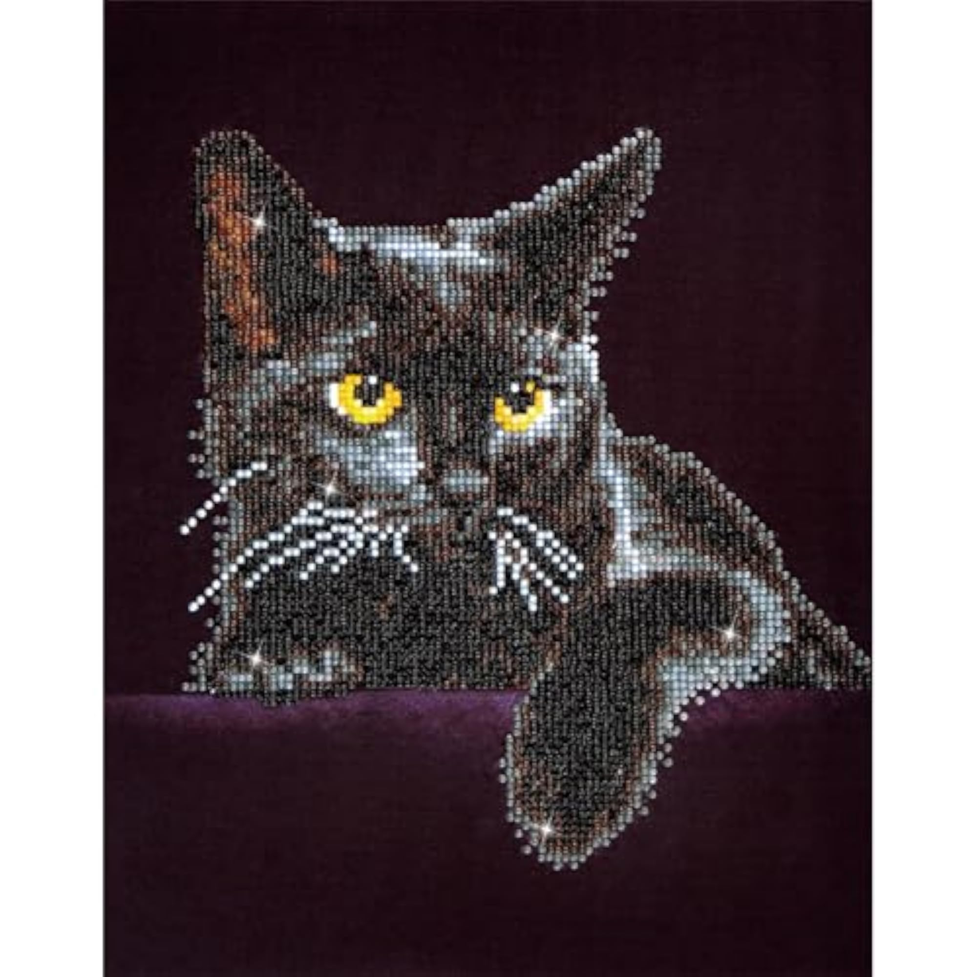 Needleart World Intermediate Kit Midnight Cat, Embroidery Painting