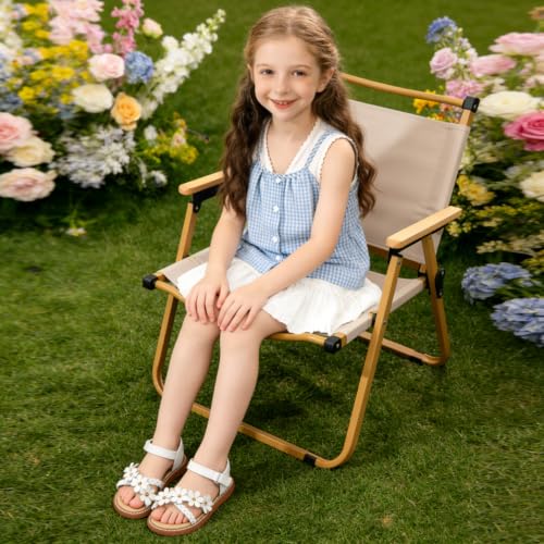 Image of Kiderence Toddler Flower Girl Sandals Open Toe Dress Shoes Wedding Party