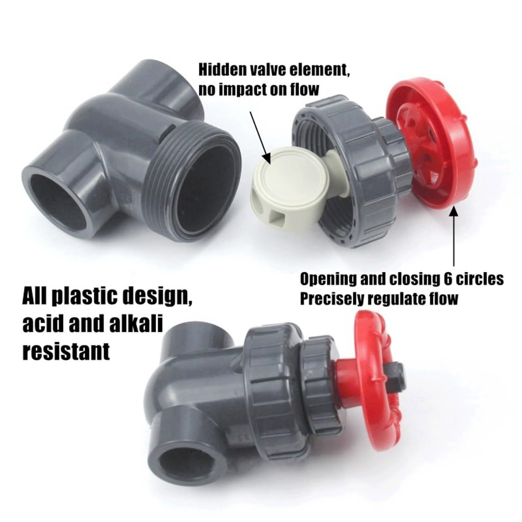 FBANULPEX PVC-Kugelhahn, Wasserrohrventil aus Kunststoff 1pcs PVC Gate Valve, for Garden Irrigation Aquarium Precision Flow Control PVC Sluice Valves(32mm)