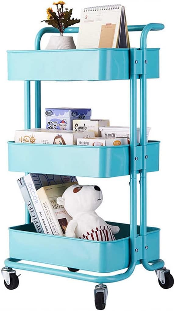 3-Tier Kitchen Storage Carts Wheels Trolley Bathroom Storage Organization Cart with Wheels Storage Shelves