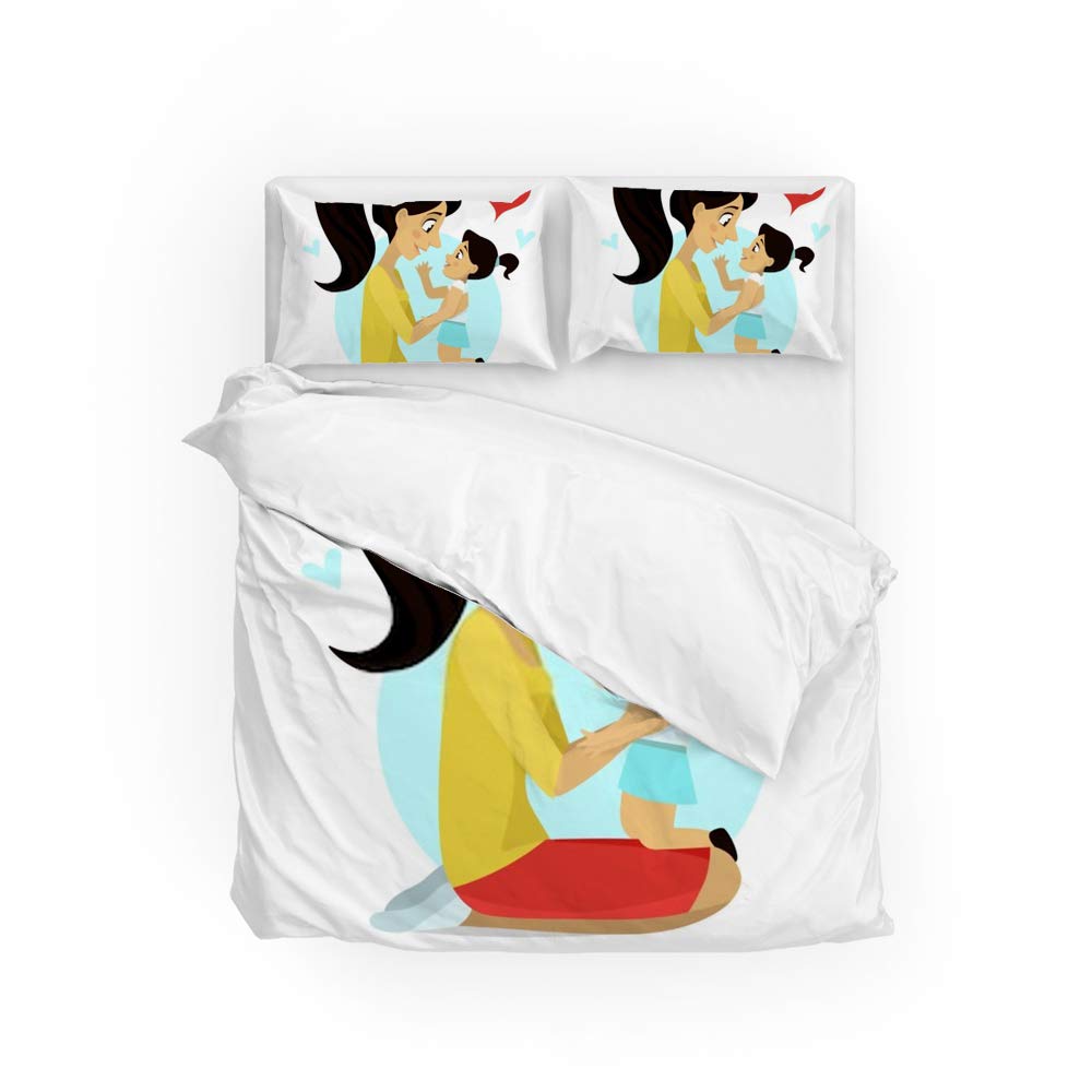 Housse de couette CHEHONG microfibres lit simple 3 pièces pour chambre