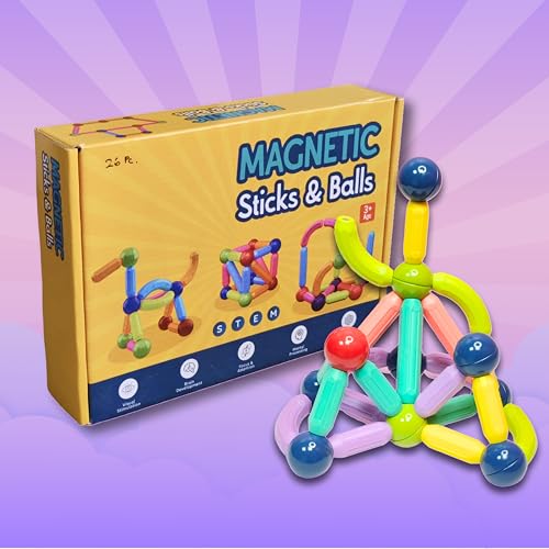 Image of Magnetic Building Blocks for Kids | Construction STEM Building Toys for Kids 2-5 Years | Safe Magnetic Blocks for Toddlers, Boys & Girls | Educational Blocks & Magnet Toys (Multicolour, 36)