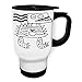 Un Monstruo Negro 02 Taza de viaje térmica de color blanco 14oz 400ml t458tw