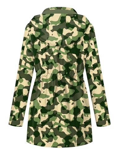 Lomon Women Waterproof Outdoor Hiking Raincoat Women Lined Rain Jacket Lightweight Hooded Jackets Trench Coats Army Green Camouflage M thumb #2