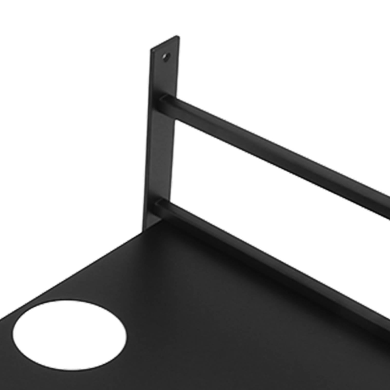 Étagère de projecteur, support de projecteur mural, étagère de projecteur flottante à fondu épais, étagère de projecteur murale en métal, bords arrondis pour boîtiers TV (noir)