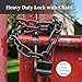 Heavy Duty Chain Lock,Security Chain Hardened 8mm Thick with Weather-Resistant Keyed Padlock, Perfect for Indoor Outdoor Motorcycles, Bikes,Generator, Gates,Fence,Furniture (47 inch Chain+Lock)